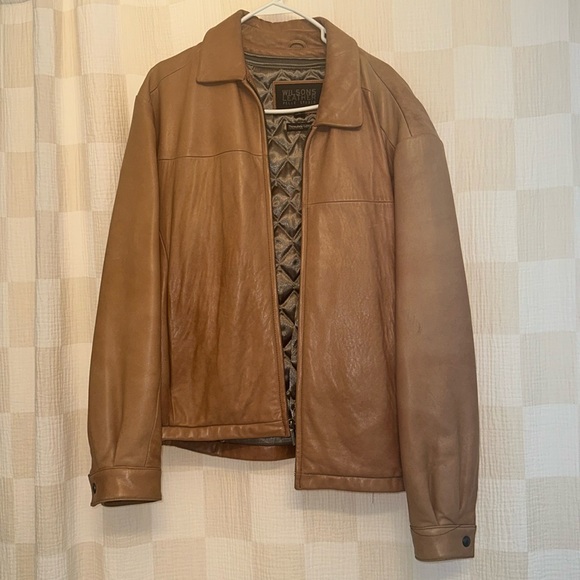 Vintage Tan Leather Bomber - Picture 5 of 6
